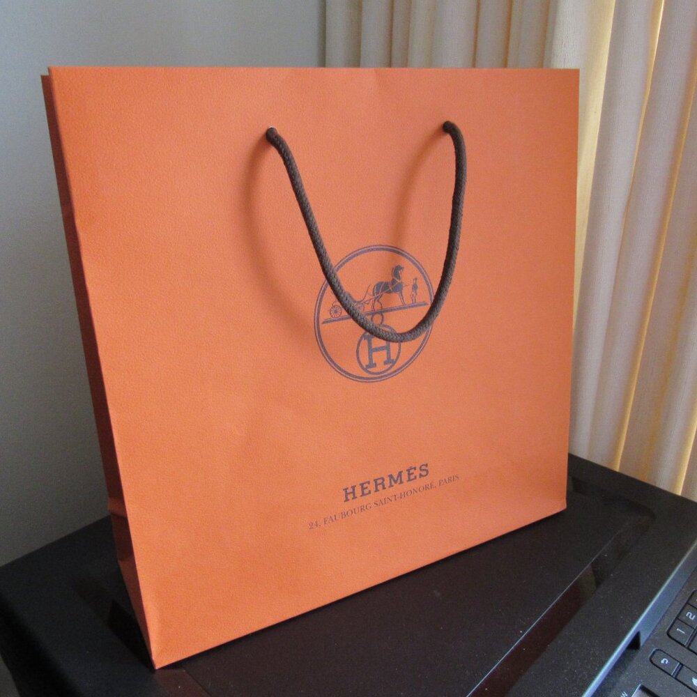 HERMES Gift Shopping Bag 12x12x4